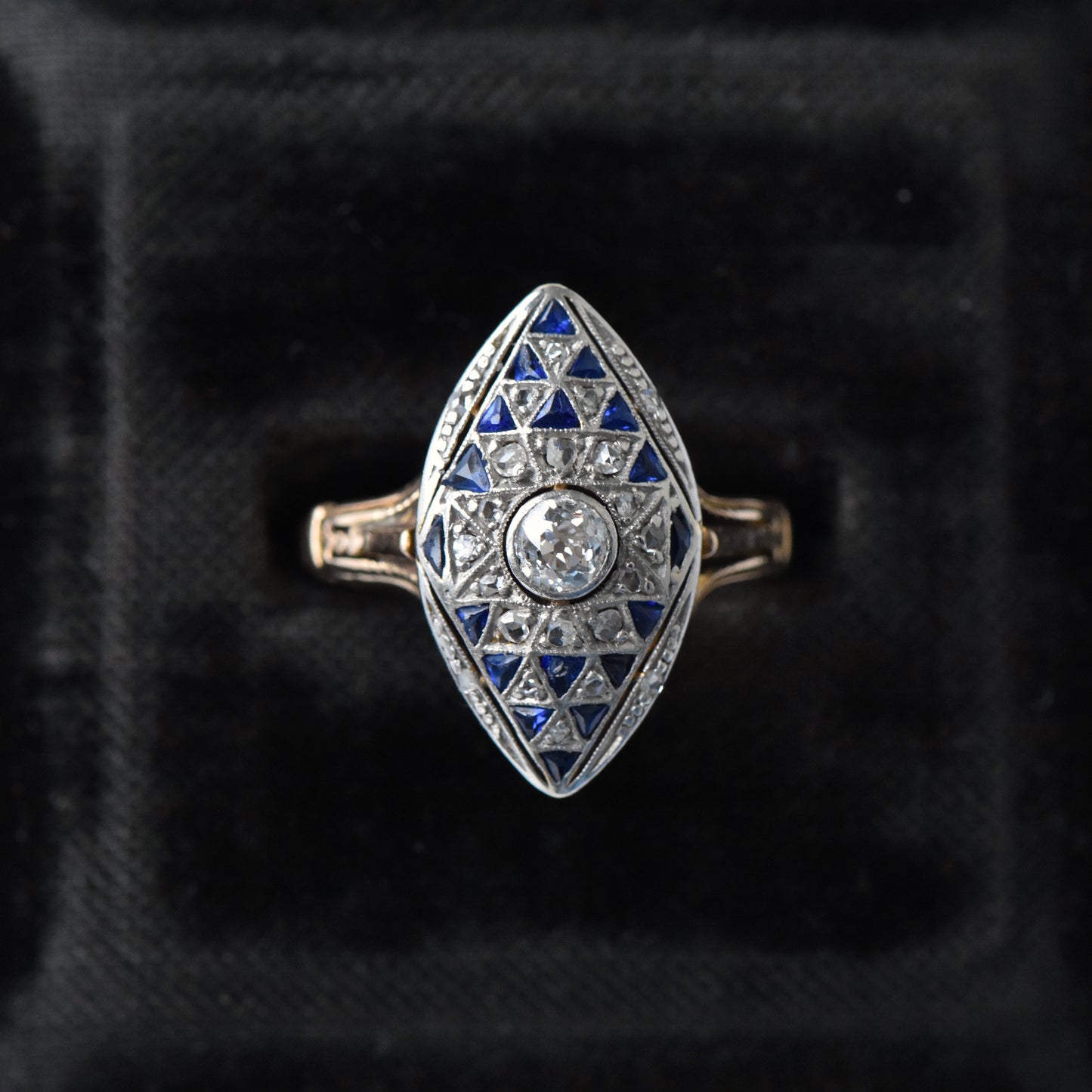 The Checkerboard Navette Ring