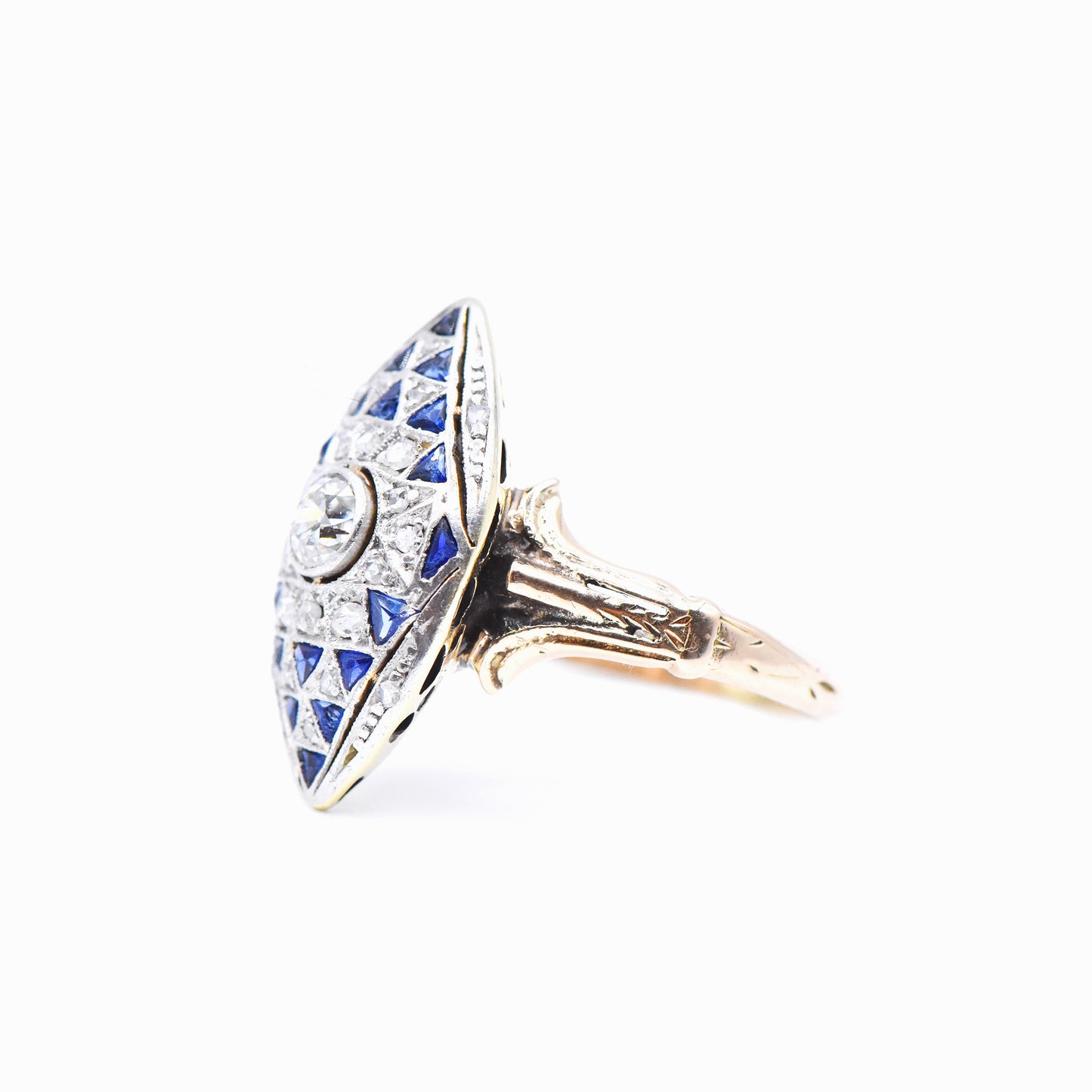 The Checkerboard Navette Ring