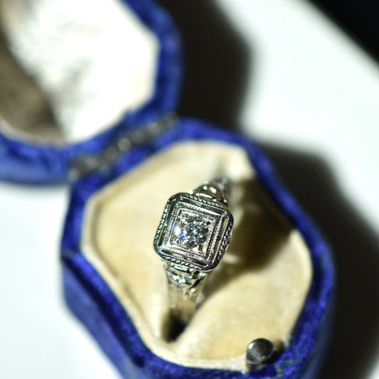 The Deco Diamond Solitaire Ring