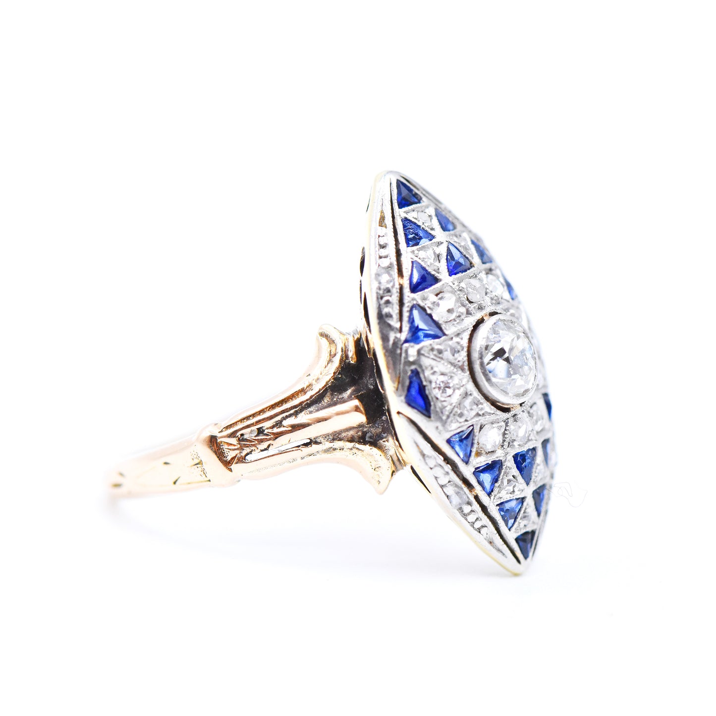 The Checkerboard Navette Ring