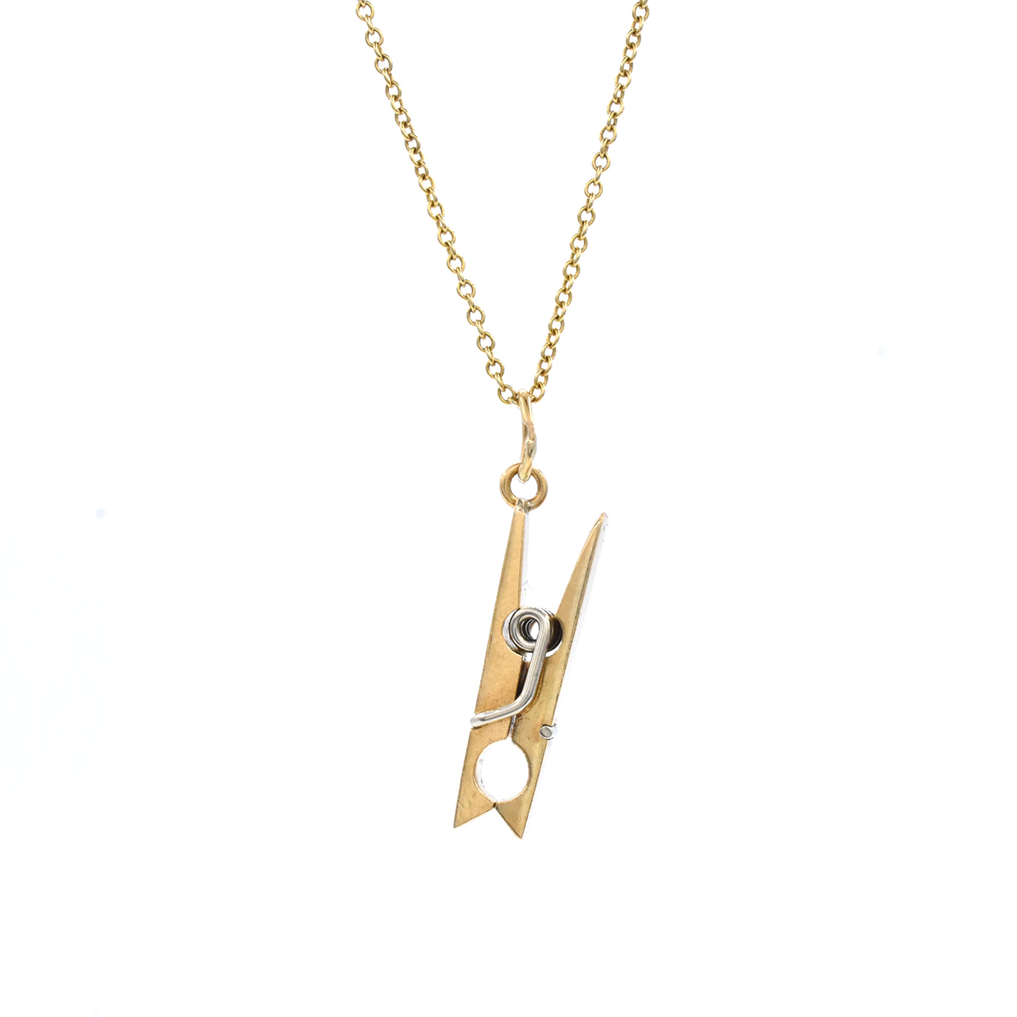 Clothes Pin Charm Necklace