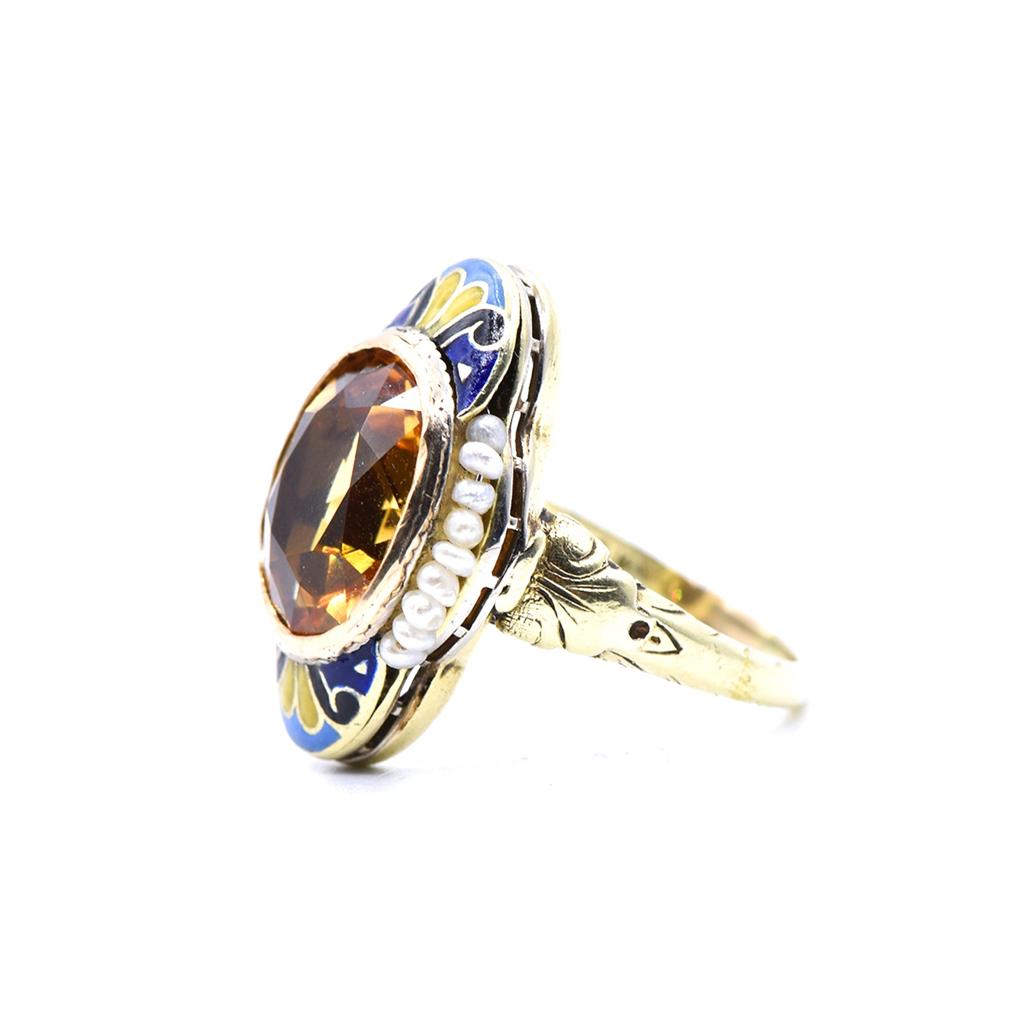 The Whiskey Citrine Ring