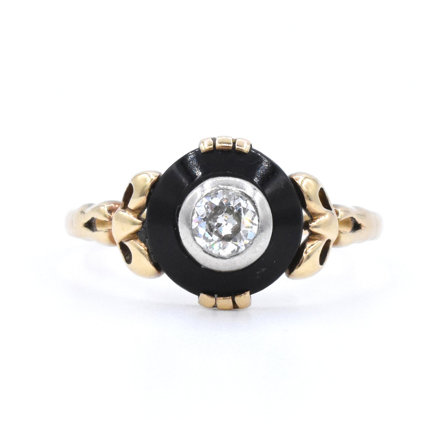 The Bows and Diamond Onyx Ring