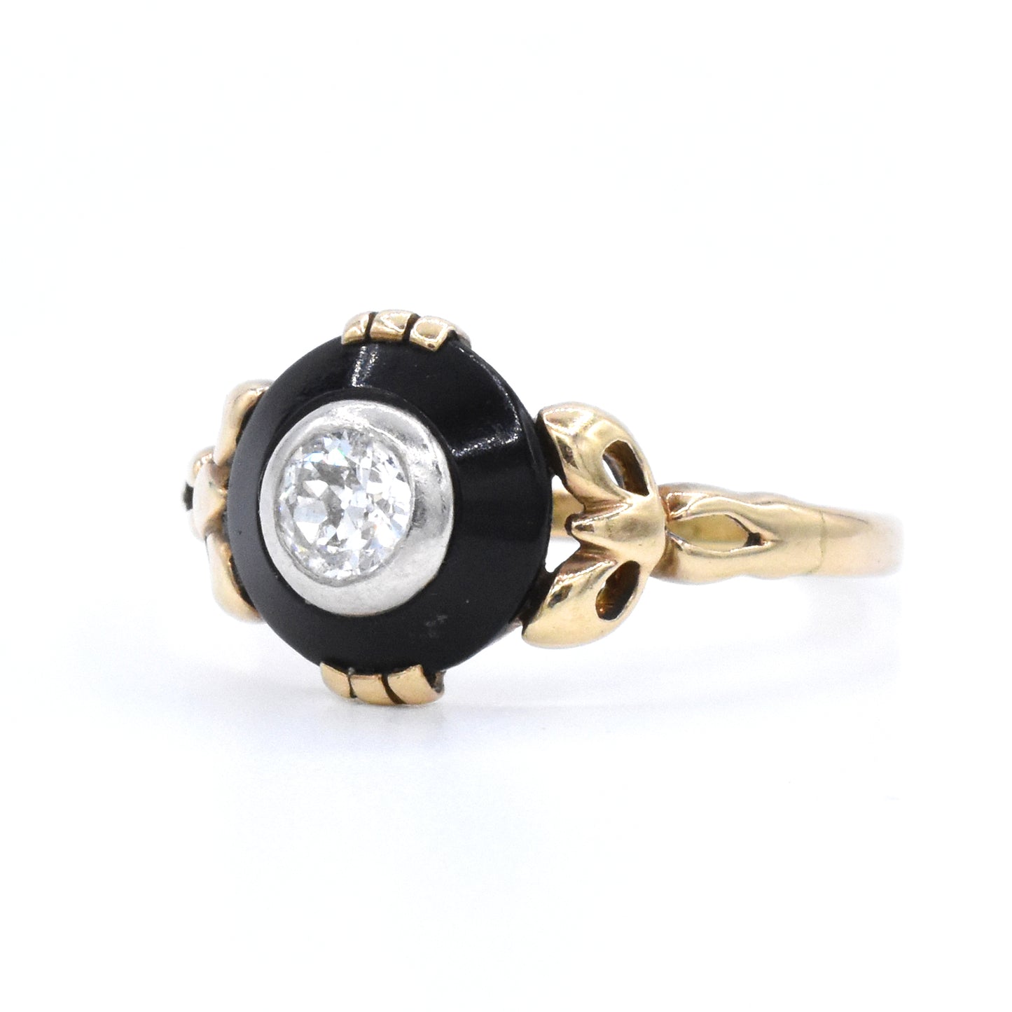 The Bows and Diamond Onyx Ring