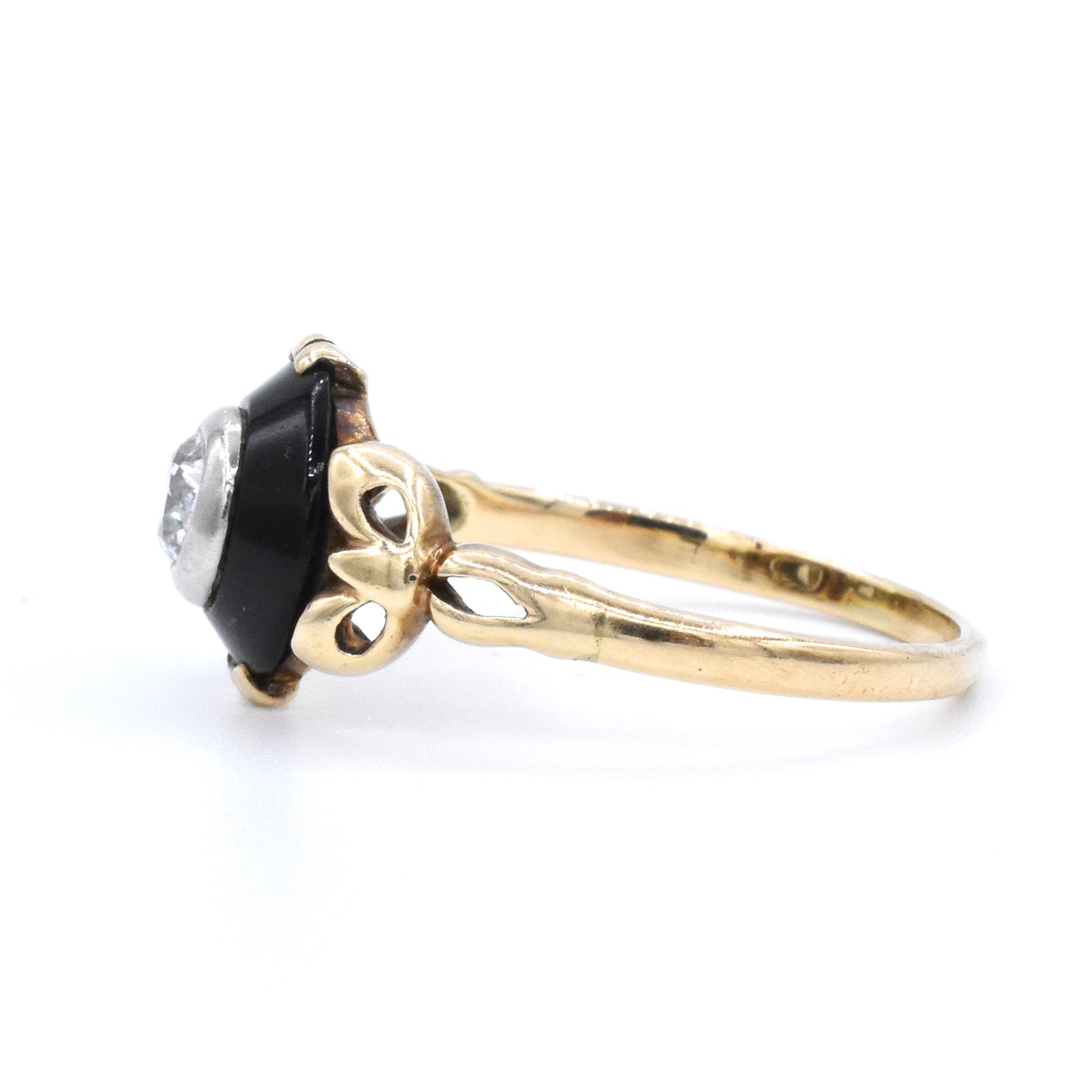 The Bows and Diamond Onyx Ring