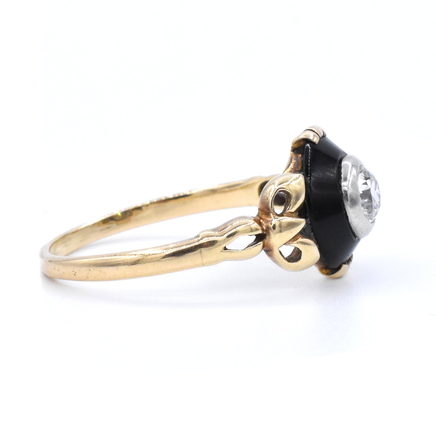 The Bows and Diamond Onyx Ring