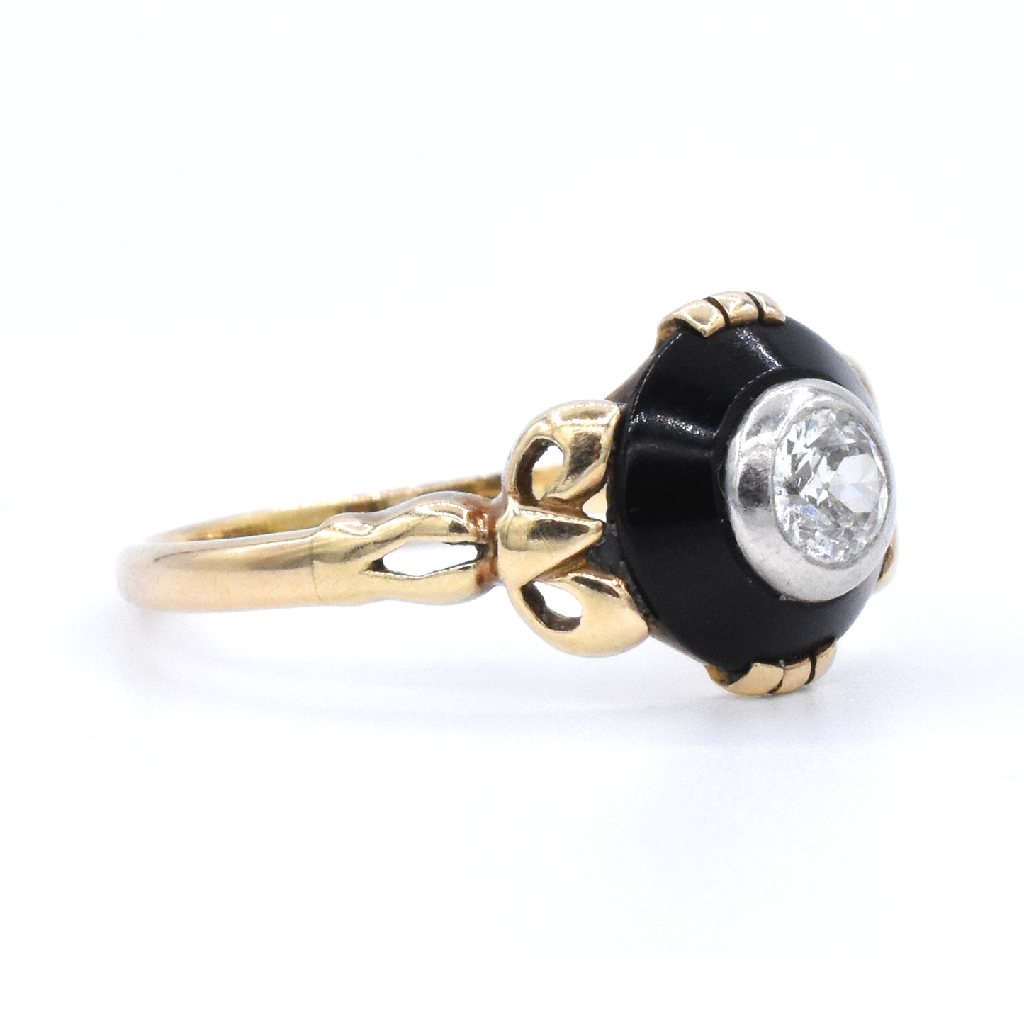 The Bows and Diamond Onyx Ring