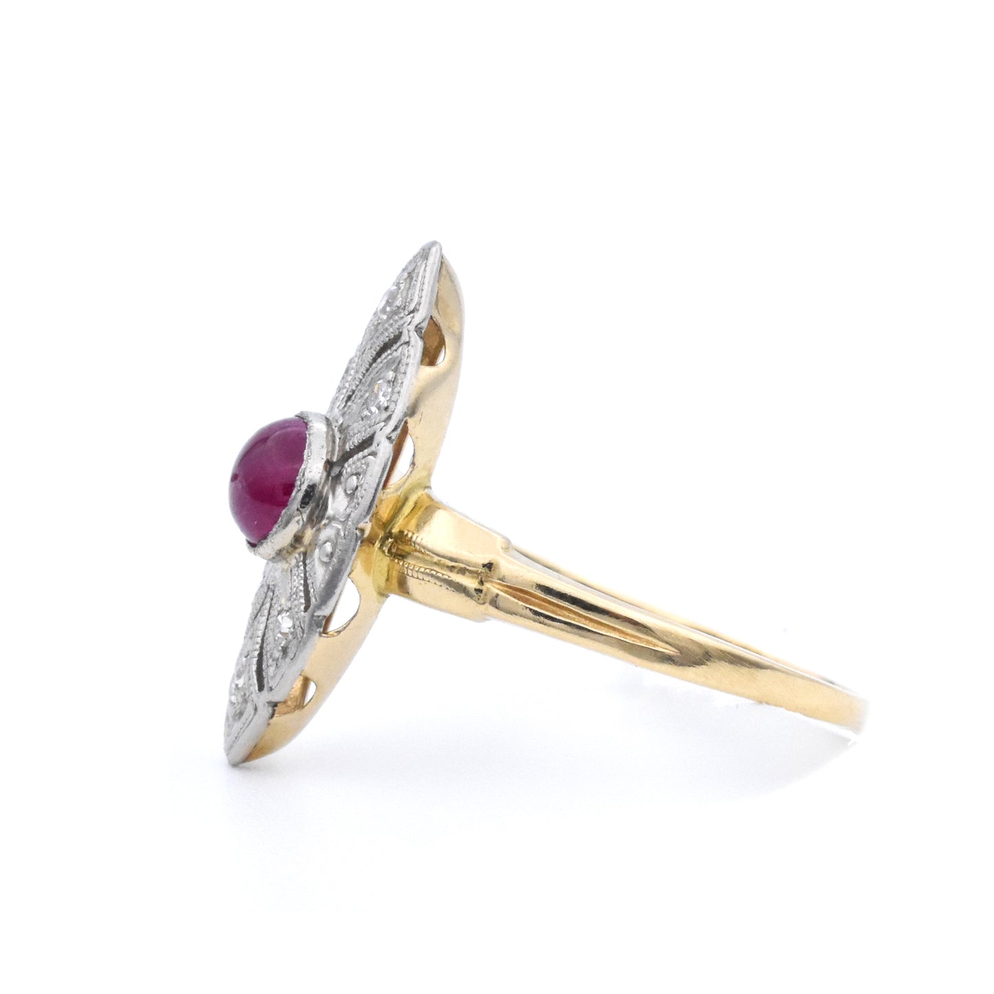 The Navette Ruby Cabochon Ring